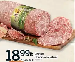 Fortinos CHIANTI SBRICIOLONA SALAMI, 4.19/100 G offer