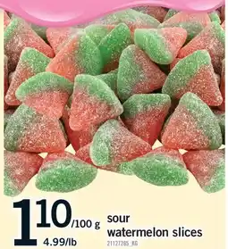 Fortinos SOUR WATERMELON SLICES, 4.99/LB offer
