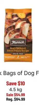 Ren’s Pets Depot Merrick Bags of Dog Food offer