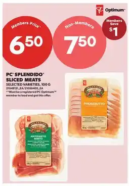 Real Canadian Superstore PC SPLENDIDO SLICED MEATS offer