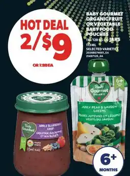 Real Canadian Superstore BABY GOURMET ORGANIC FRUIT OR VEGETABLE BABY FOOD POUCHES 113/128 ML OR JARS offer