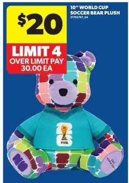 Real Canadian Superstore 10 WORLD CUP SOCCER BEAR PLUSH offer