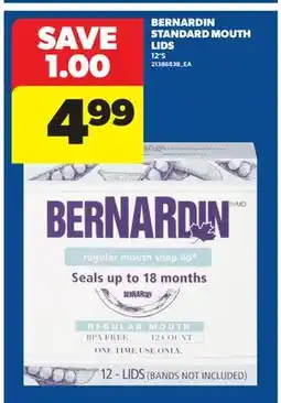 Real Canadian Superstore BERNARDIN STANDARD MOUTH LIDS, 12' S offer