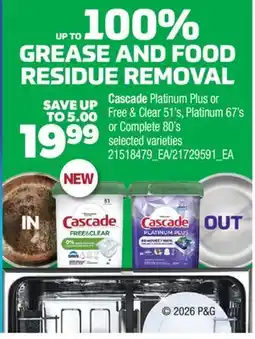 Real Canadian Superstore CASCADE PLATINUM PLUS OR FREE & CLEAR 51' S, PLATINUM 67' S OR COMPLETE 80' S offer