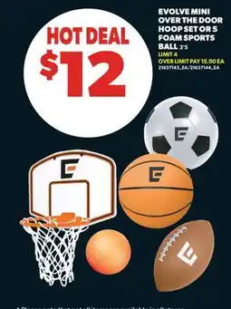 Real Canadian Superstore EVOLVE MINI OVER THE DOOR HOOP SET OR 5 FOAM SPORTS BALL, 3' S offer
