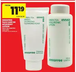 Real Canadian Superstore INNISFREE FACE CARE OR APLB BODY LOTION offer