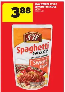 Real Canadian Superstore S & W SWEET STYLE SPAGHETTI SAUCE offer