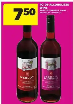 Real Canadian Superstore PC DE-ALCOHOLIZED WINE offer