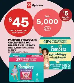 Real Canadian Superstore PAMPERS SWADDLERS OR CRUISERS 360 DIAPERS VALUE PACK, 88-192' S offer