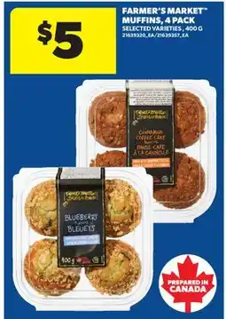 Real Canadian Superstore FARMER'S MARKET MUFFINS, 4 PACK, 400 G offer