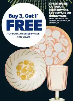 Real Canadian Superstore LIFE AT HOME OUTDOOR DINNERWARE, SERVEWARE OR DRINKWARE offer