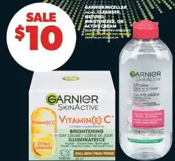 Real Canadian Superstore GARNIER MICELLAR 400 ML, CLEANSER, NATUREL MOISTURIZER, OR ACTIVE CREAM offer