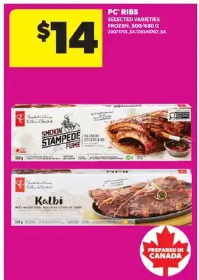 Real Canadian Superstore PC RIBS, 500/680 G offer