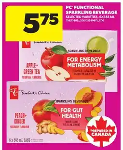 Real Canadian Superstore PC FUNCTIONAL SPARKLING BEVERAGE offer
