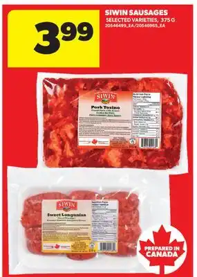 Real Canadian Superstore SIWIN SAUSAGES offer