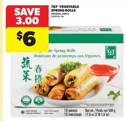 Real Canadian Superstore T & T VEGETABLE SPRING ROLLS offer