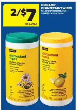 Real Canadian Superstore NO NAME DISINFECTANT WIPES, 75' S offer