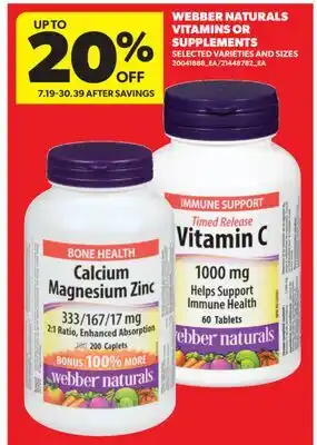 Real Canadian Superstore WEBBER NATURALS VITAMINS OR SUPPLEMENTS offer