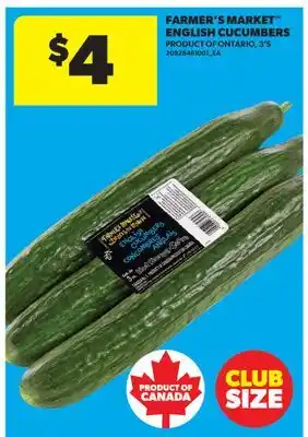 Real Canadian Superstore FARMER'S MARKET ENGLISH CUCUMBERS, 3'S offer