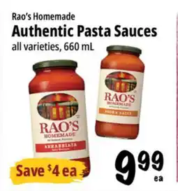 Farm Boy Rao's Homemade Authentic Pasta Sauces offer