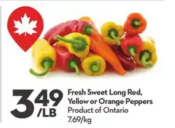 Longo's Fresh Sweet Long Red, Yellow or Orange Peppers offer