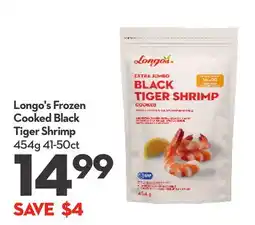Longo's Frozen Cooked Black Tiger Shrimp offer