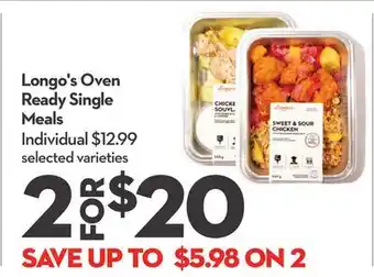 Longo's Oven Ready Single Meals offer