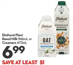Longo's Plant Based Milk 946mL or Creamers 473mL offer