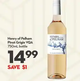 Longo's Henry of Pelham Pinot Grigio VQA offer