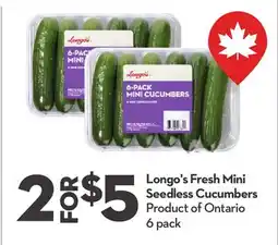 Longo's Fresh Mini Seedless Cucumbers offer