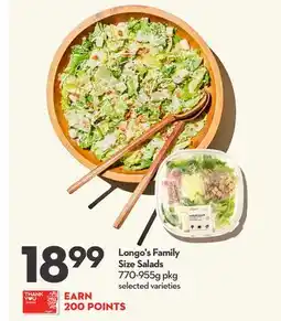Longo's Family Size Salads offer