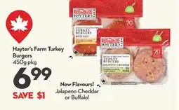 Longo's Hayter's Farm Turkey Burgers offer