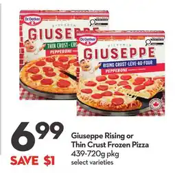 Longo's Giuseppe Rising or Thin Crust Frozen Pizza offer