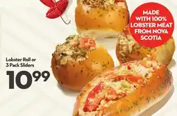 Longo's Lobster Roll or 3 Pack Sliders offer
