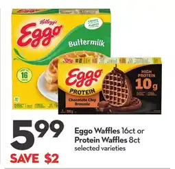 Longo's Eggo Waffles 16ct or Protein Waffles 8ct offer