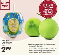 Longo's Fresh Young Water Coconuts offer