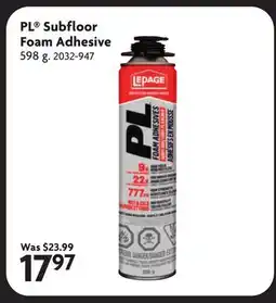 Home Hardware PL Subfloor Foam Adhesive offer