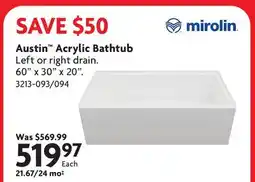 Home Hardware Austin Acrylic Bathtub offer
