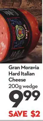 Longo's Gran Moravia Hard Italian Cheese offer