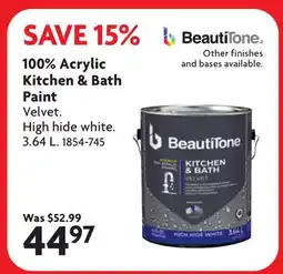 Home Hardware 100% Acrylic Kitchen & Bath Paint offer