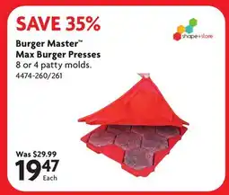 Home Hardware Burger Master Max Burger Presses offer