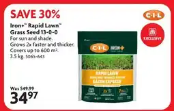 Home Hardware Iron+ Rapid Lawn Grass Seed 13-0-0 offer