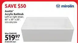 Home Hardware Austin Acrylic Bathtub offer