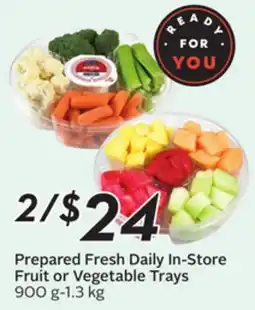 Sobeys Prepared Fresh Daily In-Store Fruit or Vegetable Trays offer