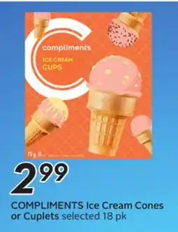 Sobeys COMPLIMENTS Ice Cream Cones or Cuplets offer