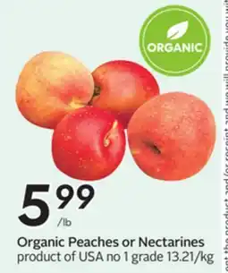 Sobeys Organic Peaches or Nectarines offer