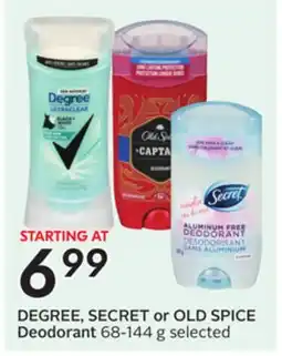 Sobeys DEGREE, SECRET or OLD SPICE Deodorant offer