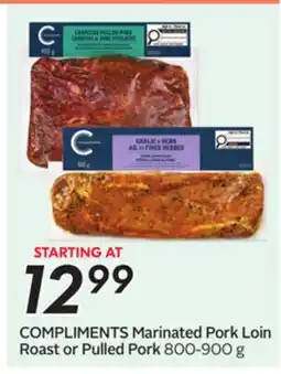 Sobeys COMPLIMENTS Marinated Pork Loin Roast or Pulled Pork offer