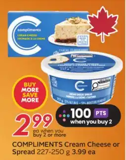 Sobeys COMPLIMENTS Cream Cheese or Spread offer