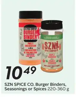 Sobeys SZN SPICE CO. Burger Binders, Seasonings or Spices offer